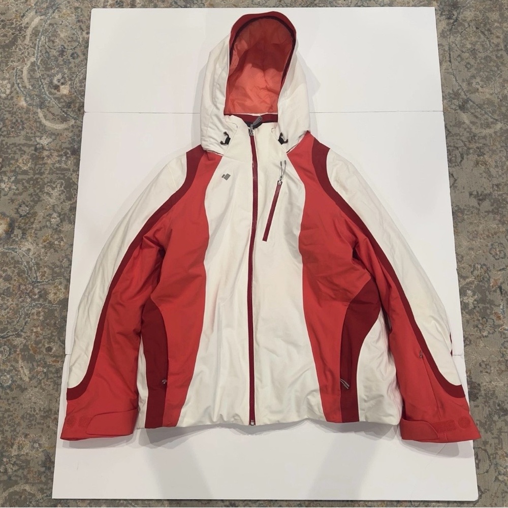 Women’s Obermeyer Ski Jacket Size 18 Red/White Removable Hood Thermore